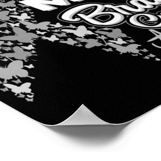 Ich trage Grau für meine Mama Hirnkrebs-Bewusstsei Poster (Ecke)