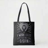 Ich trage Grau für meine Schwester Hirntumor, grau Tasche (Vorderseite)