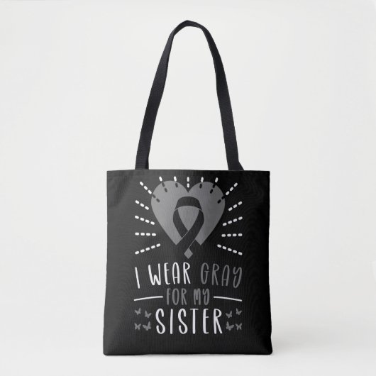Ich trage Grau für meine Schwester Hirntumor, grau Tasche (Vorderseite)