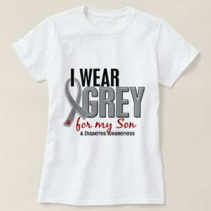 Ich trage Grau für meinen Diabetes des Sohn-10 T-Shirt