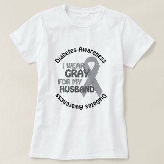 Ich trage Grau für meinen Ehemann-Stützdiabetes T-Shirt