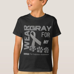 Ich trage Grau für meinen Hund Pet Diabetes Awaren T-Shirt