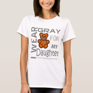 Ich trage Grau für meinen Tochter-Jugenddiabetes T-Shirt