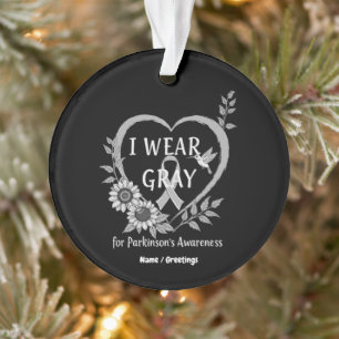 Ich trage Grau für Parkinson's Bewusstseinswarter Ornament