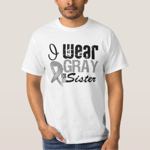 Ich trage graues Bewusstseins-Band für meine T-Shirt