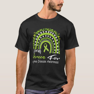 Ich trage Green for Lyme Disease Awareness Rainbow T-Shirt