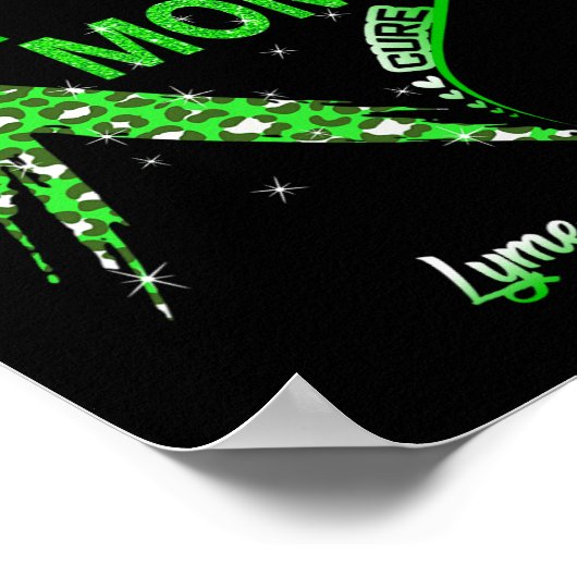 Ich trage Green für meine Mama Lyme Awareness Gree Poster (Ecke)