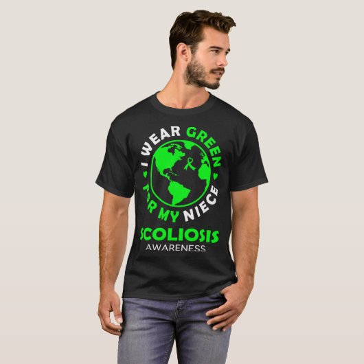 Ich trage GREEN für meine NIECE SCOLIOSIS Awarenes T-Shirt (Vorne ganz)