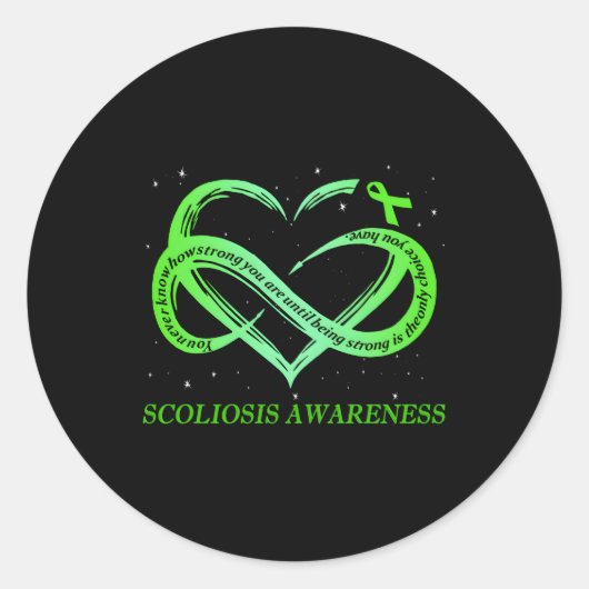 Ich trage Green für Scoliose Awareness Warrior Runder Aufkleber (Vorderseite)