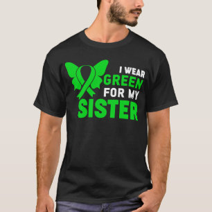 Ich trage Green Ribbon Sister Zwarfism Awareness L T-Shirt