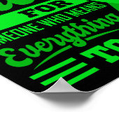 Ich TRAGE GREEN World Cancer Day Geschenk Grüne Sc Poster (Ecke)