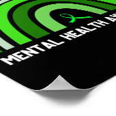 Ich trage Grün für das Bewusstsein für psychische  Poster (Ecke)