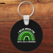 Ich trage Grün für das Bewusstsein für psychische  Schlüsselanhänger (Rückseite)