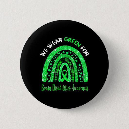 Ich trage Grün für das Bewusstsein von Gehirnbehin Button (Vorderseite)