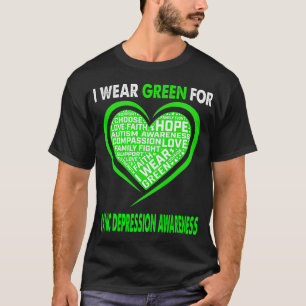 Ich trage Grün für manische Depression Awareness F T-Shirt