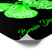 Ich trage Grün für meine Daddy Brain Disabilities Poster (Ecke)