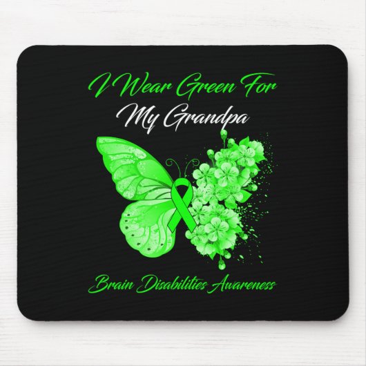 Ich trage Grün für meine Großmutter-Hirnbehinderun Mousepad (Vorne)