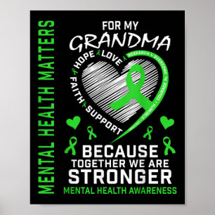 Ich trage Grün für meine Oma Mental Health S Aware Poster