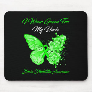 Ich trage Grün für meine Onkel-Gehirnschwächen-Awa Mousepad