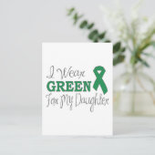 Ich trage Grün für meine Tochter (grüne Schleife) Postkarte (Stehend Vorderseite)