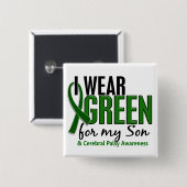 Ich trage Grün für meine zerebrale Lähmung des Button (Vorne & Hinten)