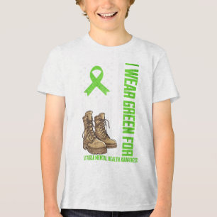 Ich trage Grün für Veteran Mental Health Awareness Tri-Blend Shirt