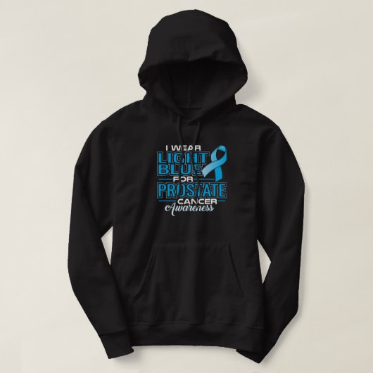 Ich trage hellblaues für Prostatakrebs-Bewusstsein Hoodie (Design vorne)