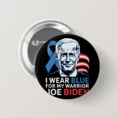 Ich trage helles Blau für Biden Prostatakrebs Awar Button (Vorne & Hinten)