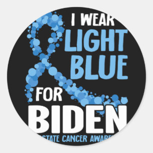 Ich trage helles Blau für Biden Prostatakrebs Awar Runder Aufkleber