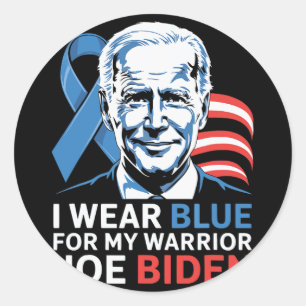 Ich trage helles Blau für Biden Prostatakrebs Awar Runder Aufkleber