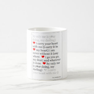 Ich trage Ihr Herz mit mir, berühmtes romantische Kaffeetasse