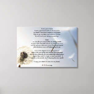 Ich trage Ihr Herzgedicht durch E.E. Cummings Leinwanddruck