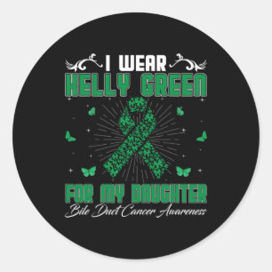 Ich trage Kelly Green für Dauerkrankenkrebs A Runder Aufkleber
