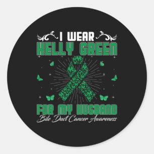 Ich trage Kelly Green für meinen Brustkrebs Runder Aufkleber
