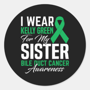 Ich trage Kelly Green für meinen Schwanzkrebs Runder Aufkleber
