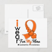 Ich trage Leukämie-Band für meinen Helden Postkarte (Vorne/Hinten)