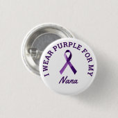 Ich trage Lila, anpassbares Alzheimer-Bewusstsein Button (Vorne & Hinten)