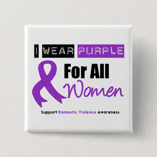 Ich trage lila Band-Hausangestellte Gewalt Button