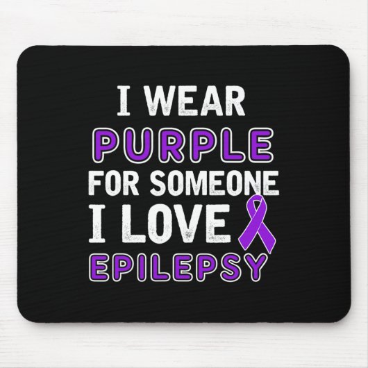 Ich trage Lila - Epilepsie-Bewusstsein Mousepad (Vorne)