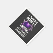 Ich trage Lila Erinnerung an meinen Vater Alzheime Serviette (Ecke)