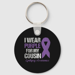 Ich trage Lila für Cousin Epilepsie Awareness Schlüsselanhänger