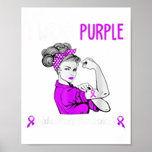 Ich trage Lila für Demenz Heimers Awareness _1 Poster