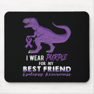 Ich trage Lila für den besten Freund Dinosaurier E Mousepad