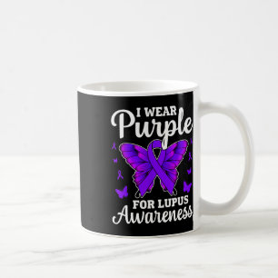 Ich trage Lila für den Lupus-Schmetterling Kaffeetasse