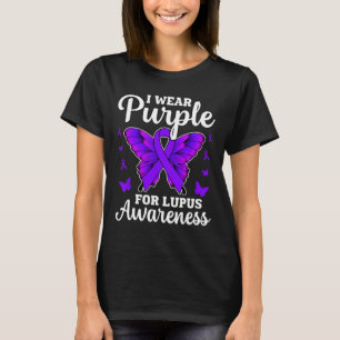Ich trage Lila für den Lupus-Schmetterling T-Shirt