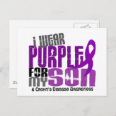 Ich trage Lila für die 6 Morbus Crohn meines Sohne Postkarte (Vorne/Hinten)