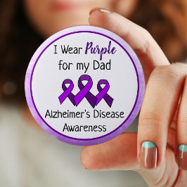 Ich trage Lila für die Alzheimer-Krankheit meines  Button