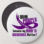 Ich trage Lila für die Erinnerungen 33DAD meines Button (Vorne & Hinten)