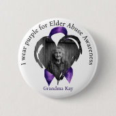 Ich trage Lila für Elder Abuse Photo Button (Vorderseite)