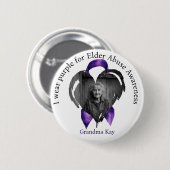 Ich trage Lila für Elder Abuse Photo Button (Vorne & Hinten)